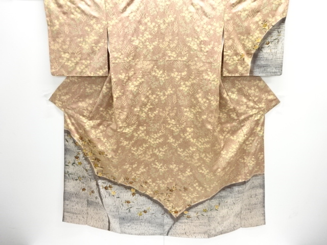 JAPANESE KIMONO / HOMONGI / KINSAI / SHIBORI / PLANTS